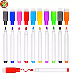 DIYDEC 10 Stück Whiteboard Stifte, 9 Farbe Whiteboard Marker Magnetische - Bild 1 von 7