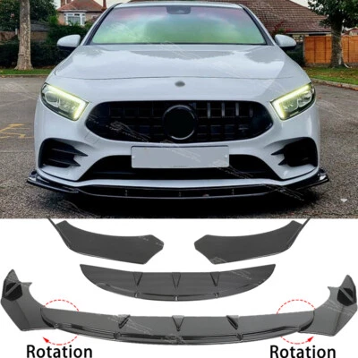 For Mercedes Benz A180d A220d Gloss Black Front Bumper Splitter Spoiler Chin Lip - Image 1 of 4