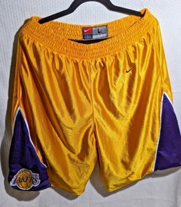 Vintage 90s Nike LOS ANGELES LAKERS Purple & Gold Reversible NBA Team SHORTS LRG - Picture 1 of 13