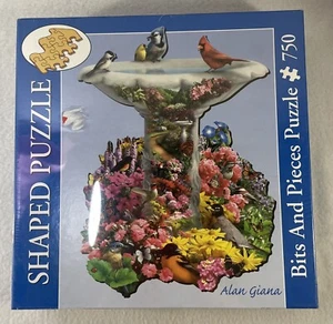 Bits and Pieces Garden Bird Bath Shaped 750 pc Puzzle Alan Giana New Christmas - Picture 1 of 7