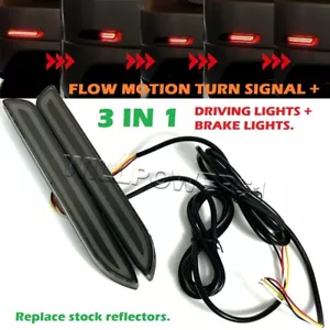 BK LED Rear Bumper DRL Sequential Flow Brake Light Replace Lamp Fits 19-24 Rav4 - Picture 1 of 6