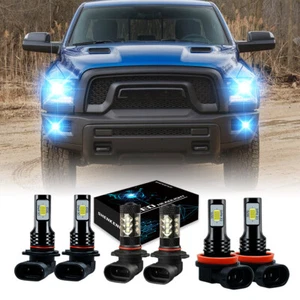 For 2016-2018 RAM 1500 2500 3500 6x LED Headlights Hi+Lo + Fog light Bulbs Combo - Picture 1 of 12