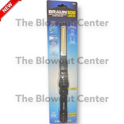 Braun Slim Bar Folding Rechargeable 500 Lumens Magnetic Led Light - Image 1 of 2