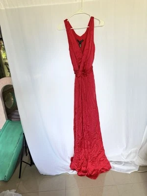 Nuevo Vestido Largo Polo Ralph Lauren Rojo Envolvente de Seda Nuevo Foto 1 de 4