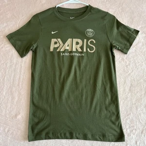 NWT Women's Medium Nike Tee PSG Paris Saint-Germain Green Short Sleeve T-Shirt - Picture 1 of 5
