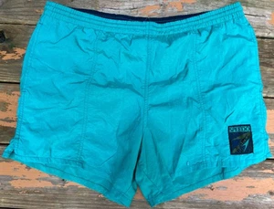 Speedo Badehose Herren M Erwachsene Vintage 90er Blau Kurz Badeanzug Retro USA - Bild 1 von 10