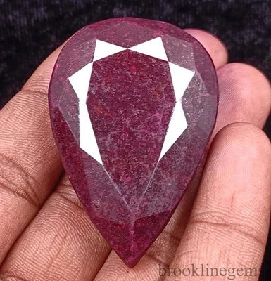 241 Ct Natural BIG Red Ruby Pear Cut EGL Certified Loose Gemstone 50x33 mm 5DSV - Image 1 of 4