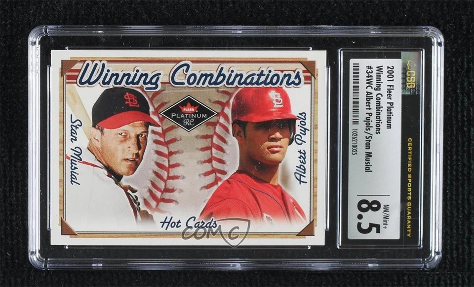 2001 Fleer Platinum Retail Stan Musial Albert Pujols #34WC CSG 8.5 Rookie RC HOF - Image 1 of 2