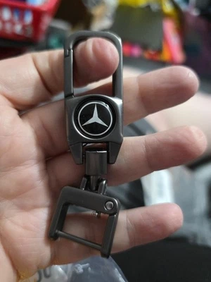 Mercedes Benz Metal Key Chain Silver Key Ring Logo Car Vehicle Merchandise - Image 1 of 2