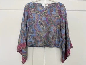 Chelsea & Theodore Paisley Blu Rosa Oro Boho Festival Fata Taglia S - Foto 1 di 4