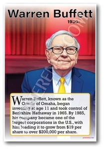 Warren Buffett - Genius Investor - Biography Poster 18 x 12 inch - Bild 1 von 1