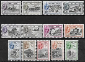 SIERRA LEONE 1956-1963 Mint LH Complete Set of 13  Stamps SG #210-222 VF - Picture 1 of 1
