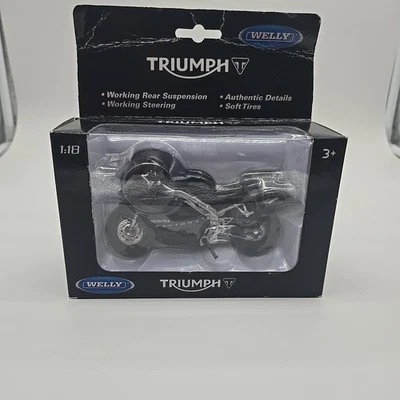 Welly Triumph Daytona 675 Diecast Motorcycle 1:18 Model Black New In Box - Image 1 of 4