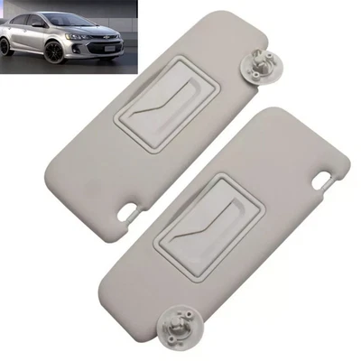 Pair Set Left+Right Gray Sun Visor With Mirror For Chevrolet 2012-2020 Sonic *&* - Image 1 of 4
