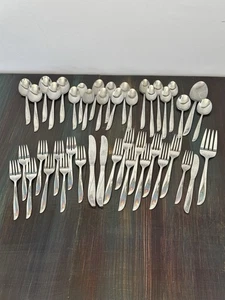 44 Pezzi Posate Mid Century Moderne Oneida Community Twin Star Acciaio Inox - Foto 1 di 9