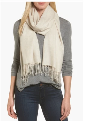 Nueva bufanda larga Nordstrom de cachemir y lana con flecos talla única. Foto 1 de 4