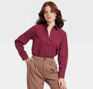 Camicia donna manica lunga relaxed fit con bottoni fidanzato - Un nuovo giorno tg. XS - Foto 1 di 3
