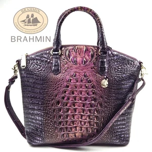 NWT BRAHMIN Large Duxbury Melbourne Leather Satchel in Fig Jam - Picture 1 of 14