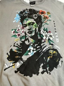 Frida Kahlo Sweatshirt Damen Small grau Fleece Rundhals 1033 - Bild 1 von 7