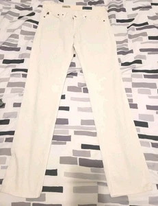 AG Adriano Goldschmied The Stevie Slim Straight Jeans Gr. 29R Creme Cord - Bild 1 von 6