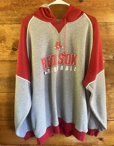 Felpa con cappuccio vintage anni 90 Boston Red Sox grigia rossa XXL MLB baseball Russell Athletic - Foto 1 di 12