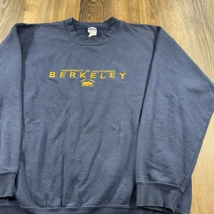 Vintage California Berkeley Sweatshirt Mens L Blue University Y2K Logo Sweater - Picture 1 of 11