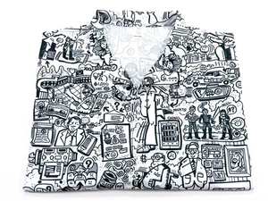 The Big Lebowski XXL Doodles Cartoon Comic Hawaiihemd - Bild 1 von 7