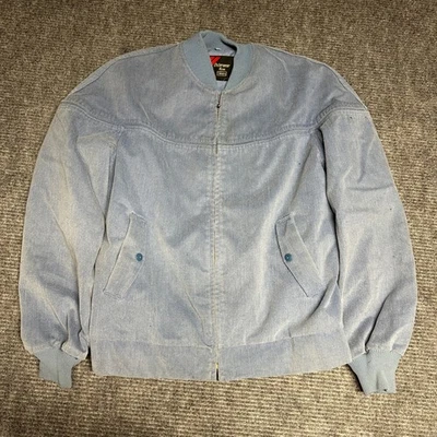 De Colección Años 60 SEARS Ropa Exterior Pana Chaqueta Bombardero Azul Ropa de Trabajo Cremallera Completa Mecánico Foto 1 de 4