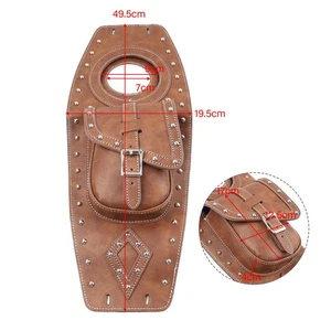 Brown Fuel Tank Bag Gas Tank Pad Cover Bag For Harley Sportster 1200 883 - Picture 1 of 12