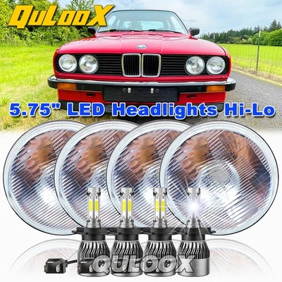 4PCS 5-3/4 5.75" LED Headlights Hi/Lo Beam DRL For BMW 325i 528i 535i E30 Foto 1 de 4