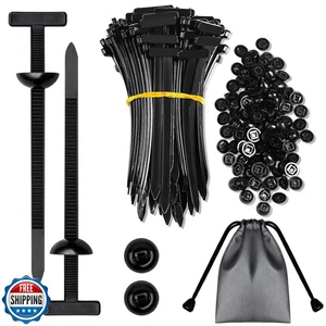 100PCS Grip Auto Zip Tie Buckles Heavy Duty,Heavy-Duty Zip Ties for Car Bumpe - Picture 1 of 5
