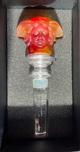 Rosenthal Versace Glas Weinflaschenverschluss NEU & verpackt flammenrot sehr selten - Bild 1 von 13