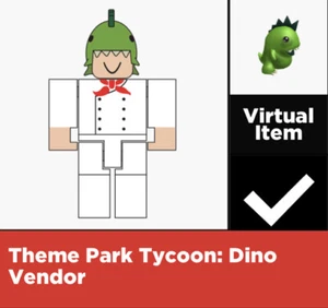 Theme Park Tycoon Dino Vendor - ROBLOX Virtual Game Code Only Shoulder Dino - Picture 1 of 1