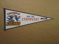 WCHL Phoenix Mustangs Vintage Defunct Circa 1997-98 Team Logo Hockey Pennant
