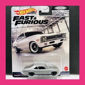 Hot Wheels '70 Chevrolet Nova SS Silver #5 5/5 2022 Premium - Fast Furious  - Picture 1 of 5