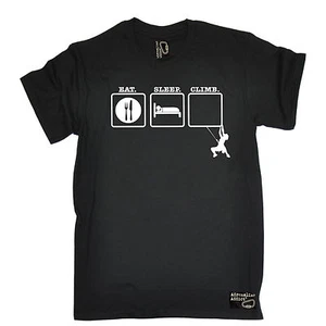 Eat Sleep Climb One T-SHIRT Rock Climbing Bouldering Gear Funny Gift Birthday - Picture 1 of 9