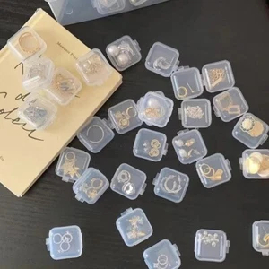 Mini Plastic Box Clear Small Jewellery Boxes 50Pc Pills Storage Empty Containers - Picture 1 of 8