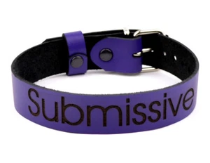 PURPLE Beautiful Customizable Engraved 'Submissive' Collar HOT Col25EngPpl - Bild 1 von 5