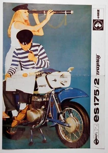 Original Prospekt Motorradwerk Zschopau MZ ES 175/2 TROPHY Broschüre IFA (A423 - Picture 1 of 3