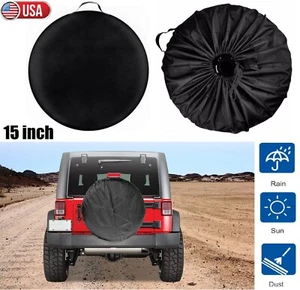 Universal 15inch Spare Tire Cover PVC Leather Fit for Trailer RV Car Truck Wheel - Picture 1 of 14