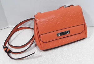 Vtg Guess Crossbody Bag Purse Shoulder Womens Quilted Orange Flap Adjustable VGC - Picture 1 of 15