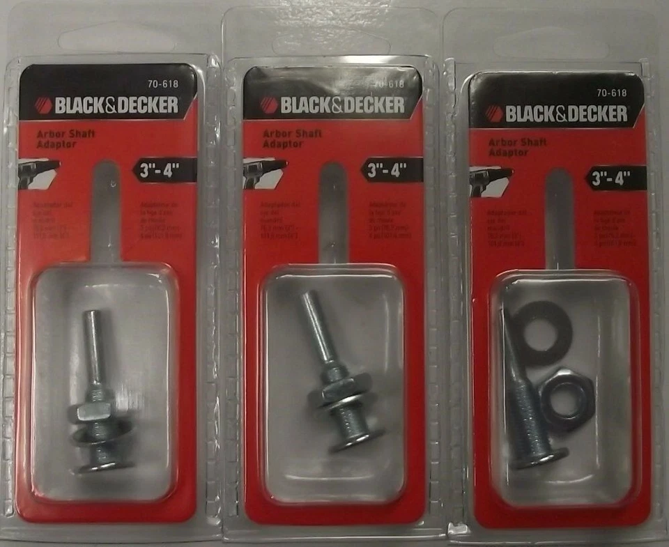 BLACK+DECKER Black & Decker 70-618 3/8" Mandrel Drill Arbor 3" & 4" Cut Off & Wire Wheel 3PKS