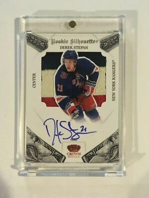 Derek STEPAN Signed ROOKIE Silhouettes 3 COLORS Auto Jersey 2010 Crown Royale  - Image 1 of 2