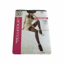 Elledue Socks Woman Hold-Ups Black Flounce Lace STAY-UP 30 den Made IN Italy