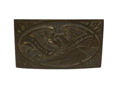 P. Romano Right To Keep And Bear Arms 1776-1976 Brass Belt Buckle NRA - Image 1 of 4