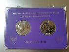 1981 Isle Of Man 2 Uncirculated  Crown Coins Charles Diana Wedding  In Card
