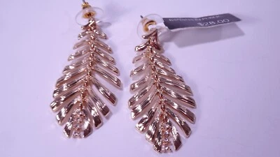 Pendientes colgantes Banana Republic para mujer hoja de oro cristal texturizado nuevos con etiquetas 28 Foto 1 de 4