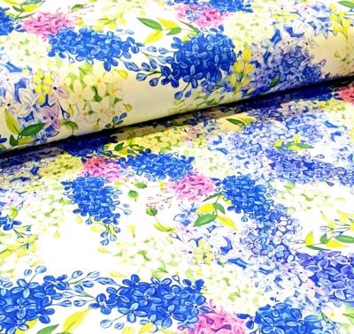 Stoff Patchwork Meterware Baumwollstoff Meterware 50 cm  Flieder Blumen Frühling - Bild 1 von 4