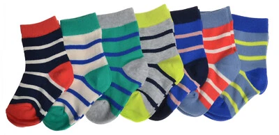 7 Pairs of Baby/ Toddler Boys Stripe socks