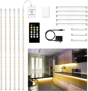Under Cabinet Lights, 6 PCS Under Cabinet Lighting with Remote, Dimmable LED NEW - Picture 1 of 7